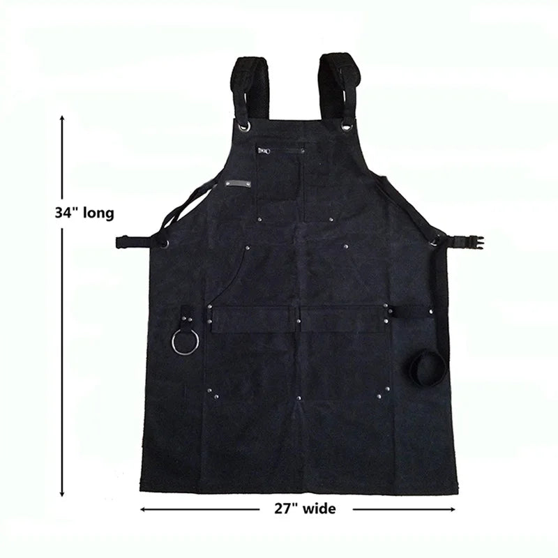 Super Thick Waxed Coating Waterproof Canvas Apron For Man - ChefLooks