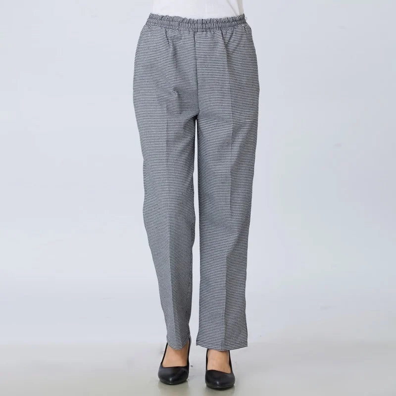 Chefs Plaid Stripe Trousers For Women - ChefLooks