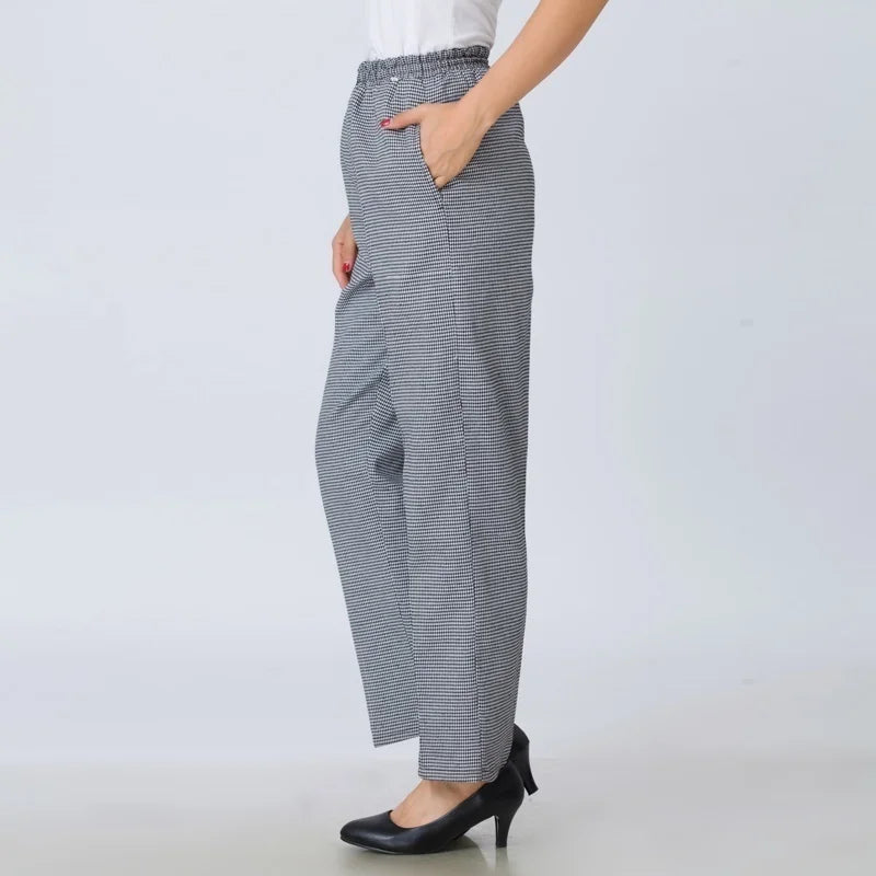 Chefs Plaid Stripe Trousers For Women - ChefLooks