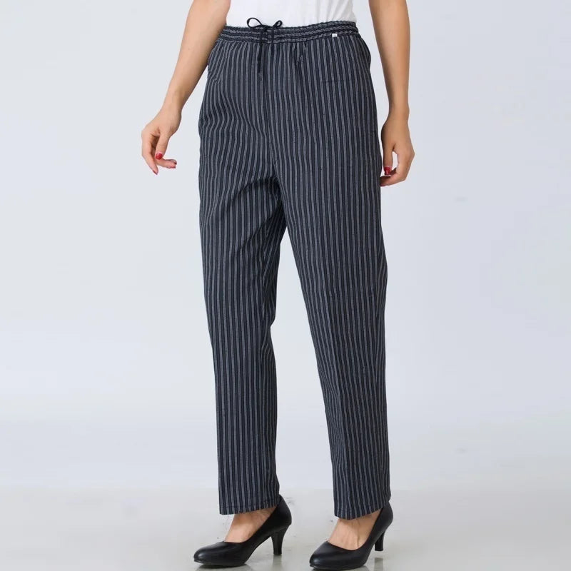 Chefs Plaid Stripe Trousers For Women - ChefLooks